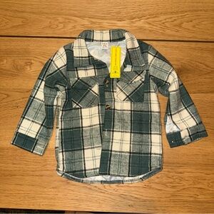 Plaid Long Sleeve Kids Shirt - Green